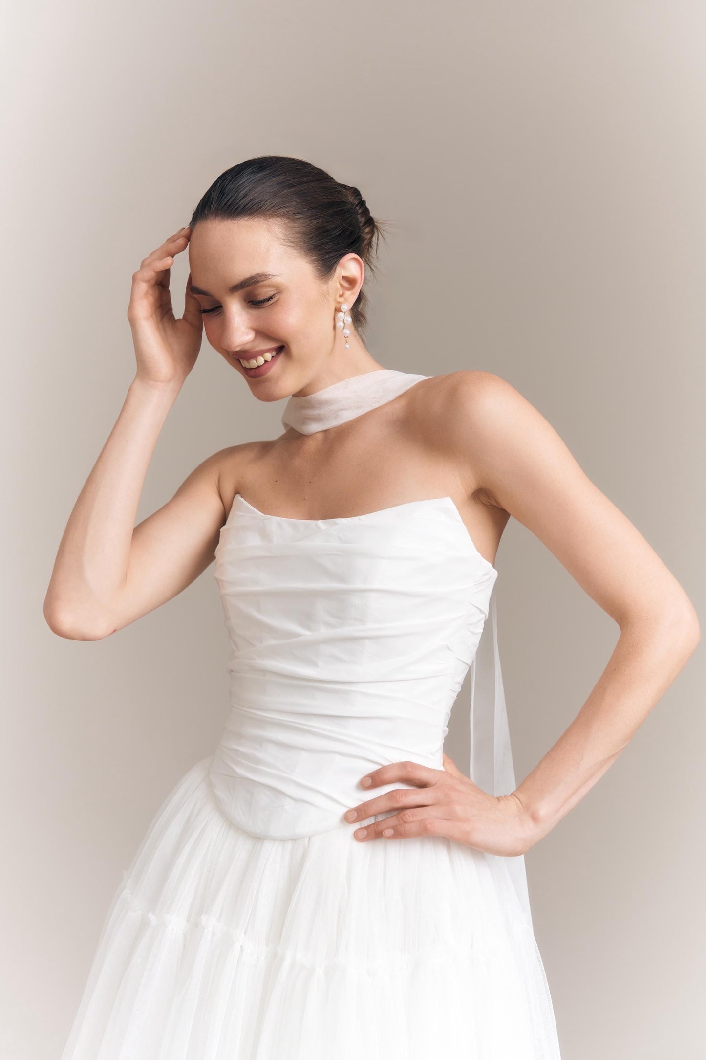 Wedding Corset and Tulle Skirt Set: Basque Waist, Taffeta & Tulle