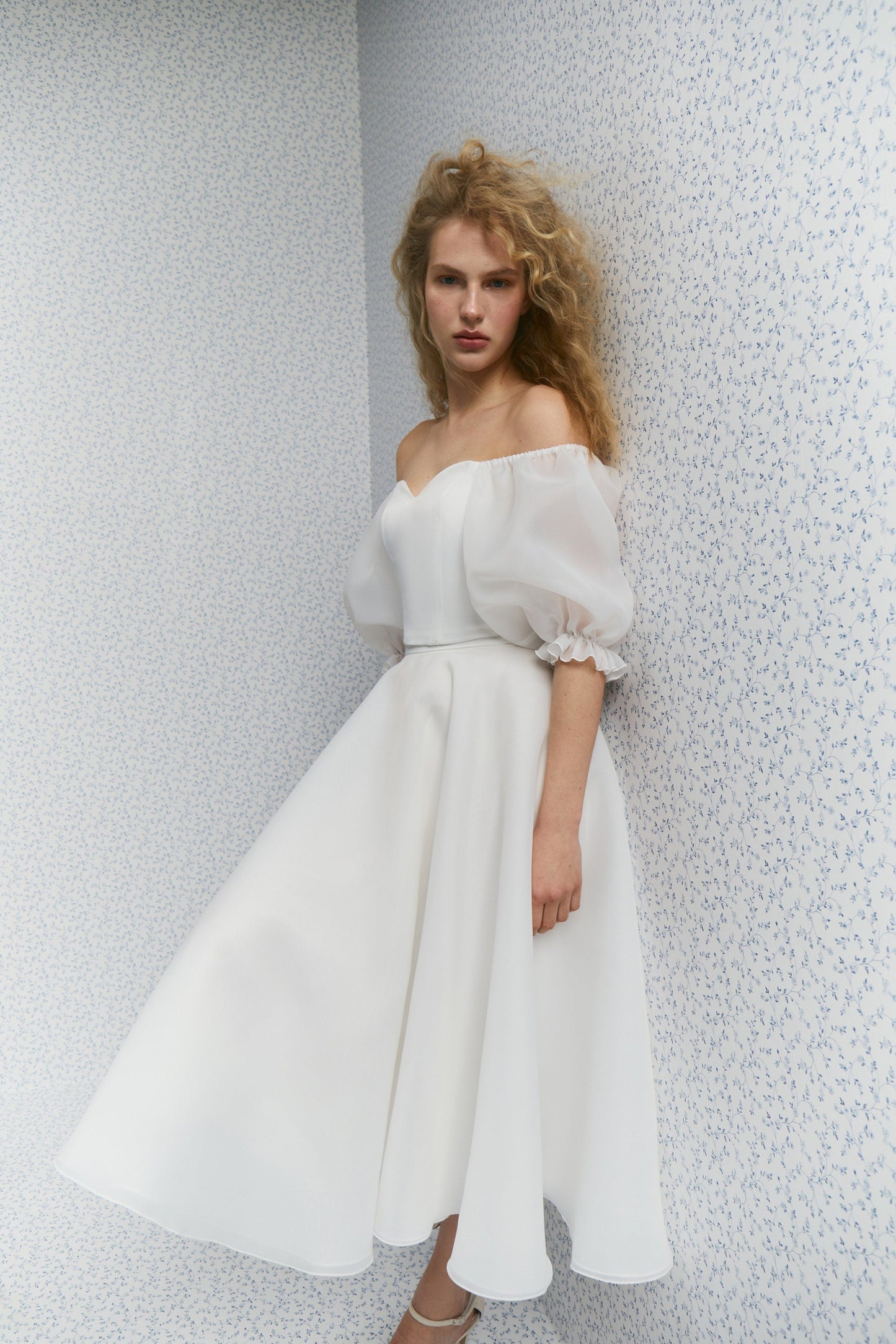 Anna Bridal Organza Top: Wedding Separates with Sleeves