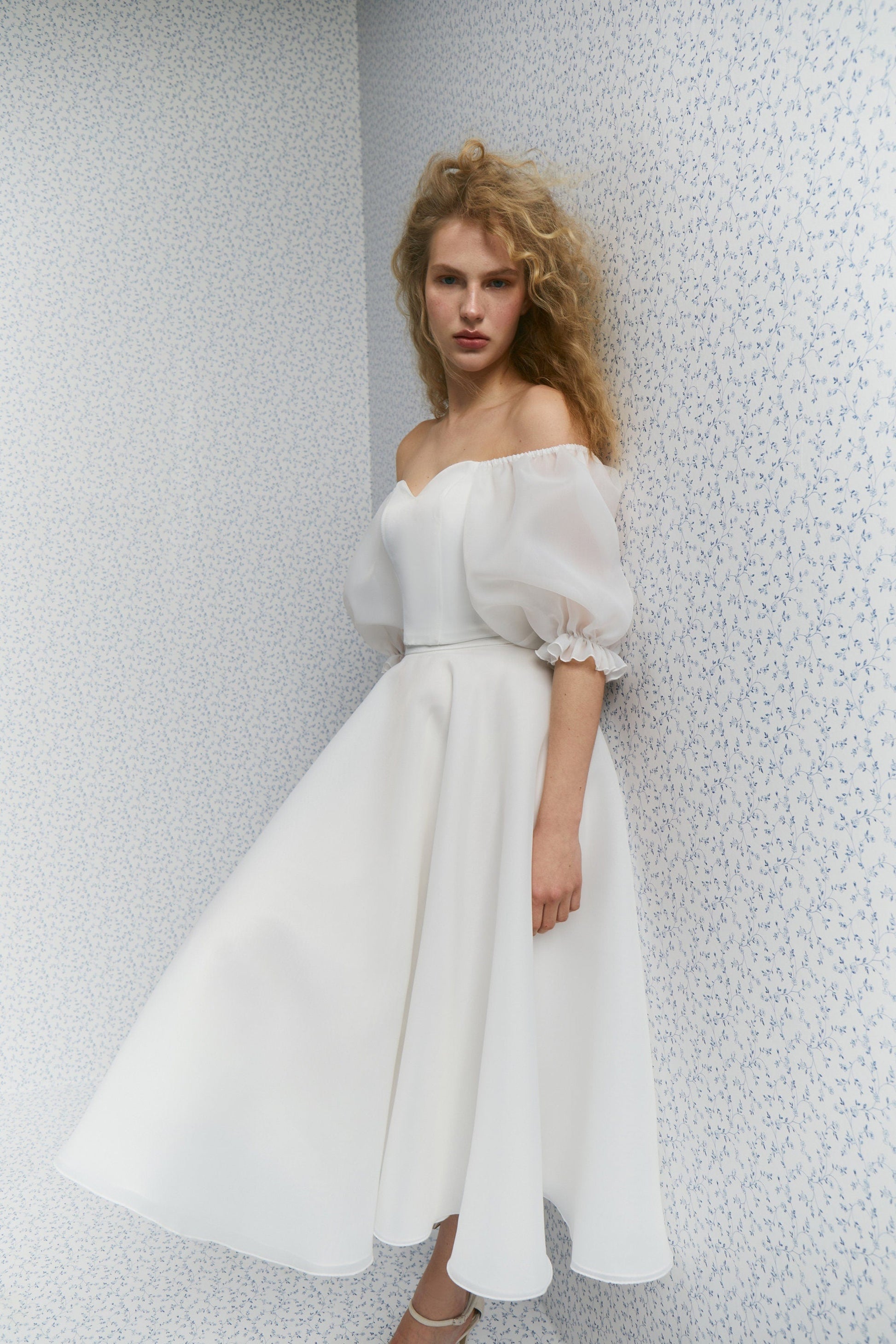 Anna Bridal Organza Top: Wedding Separates with Sleeves