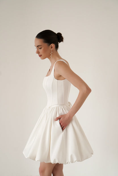 Satin Wedding Corset: Sculpting Bridal Basque Top