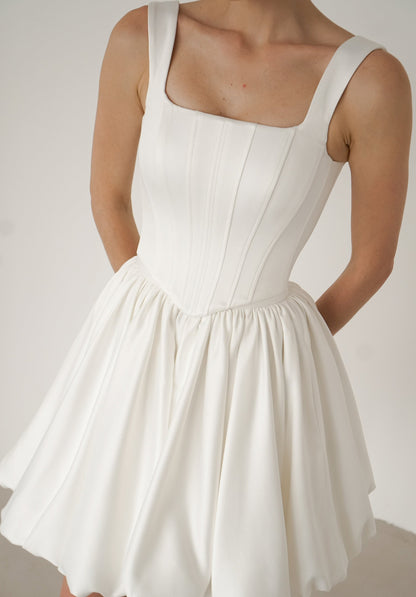 Satin Wedding Corset: Sculpting Bridal Basque Top