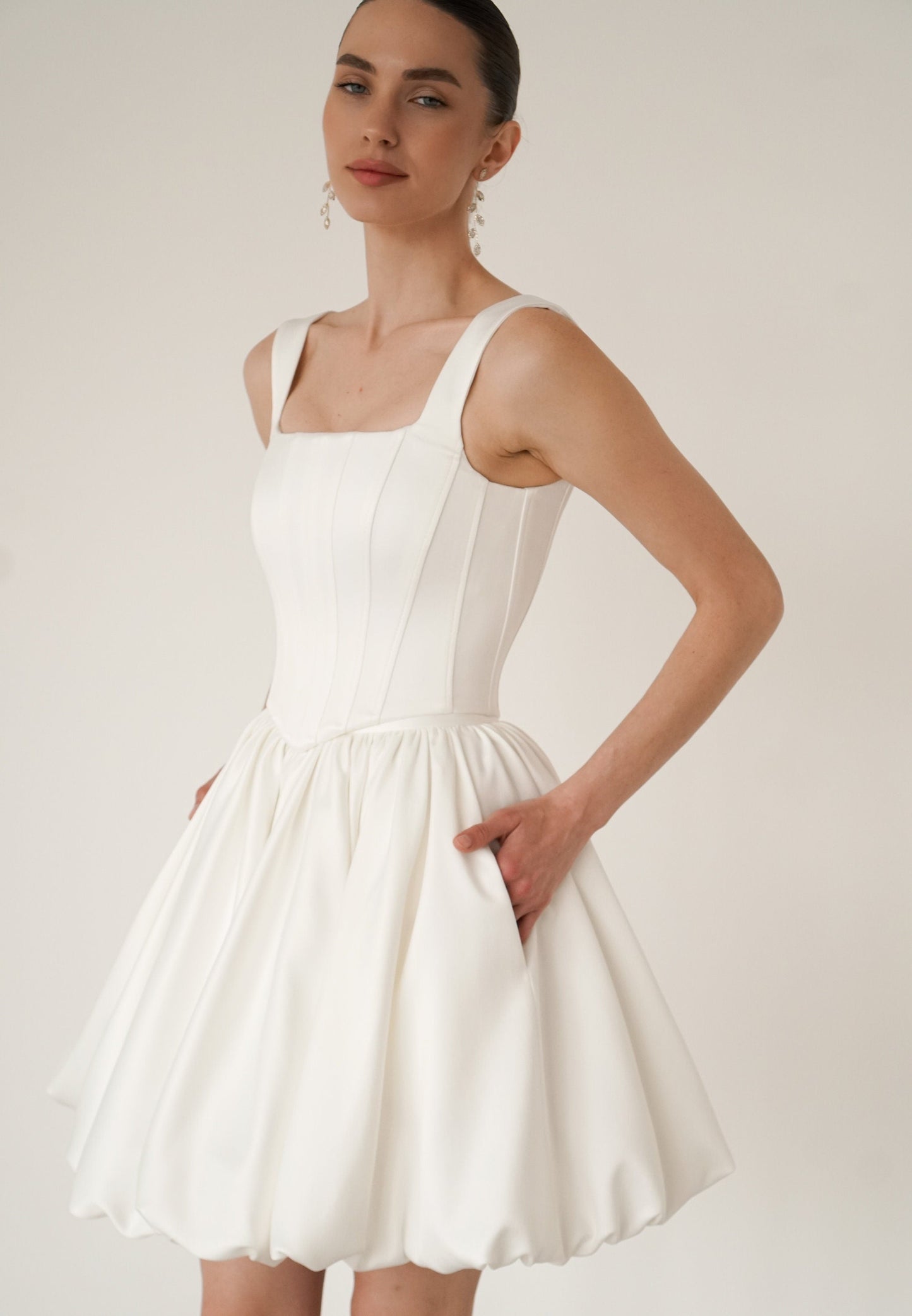 Satin Wedding Corset: Sculpting Bridal Basque Top