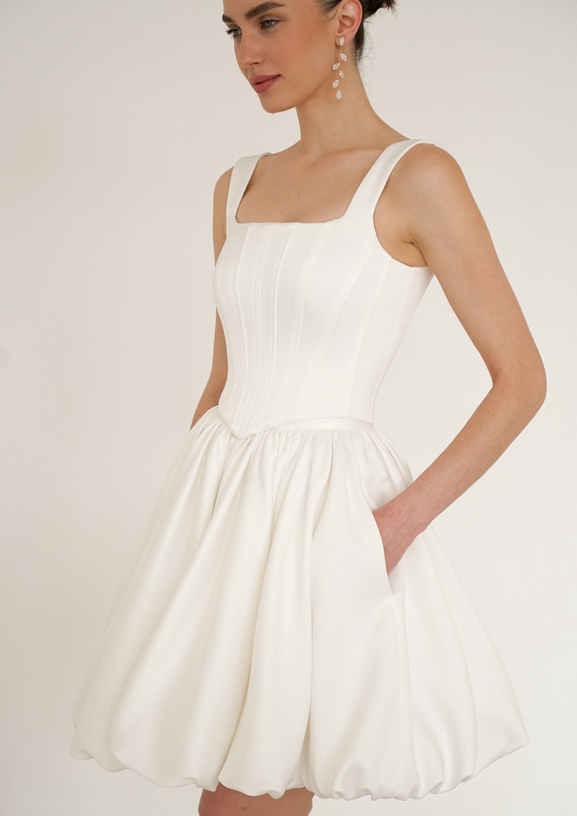 Satin Wedding Corset: Sculpting Bridal Basque Top