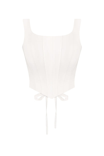 Satin Wedding Corset: Sculpting Bridal Basque Top