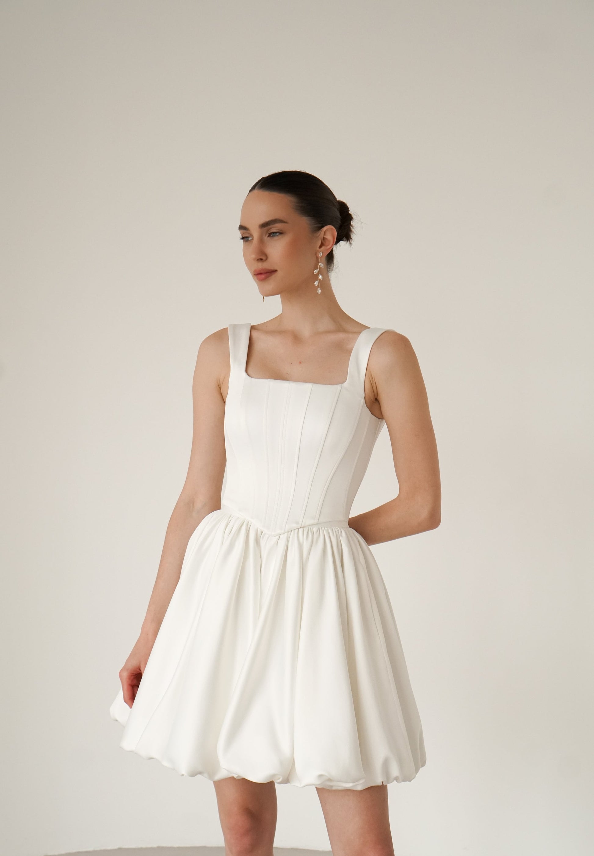 Satin Wedding Corset: Sculpting Bridal Basque Top