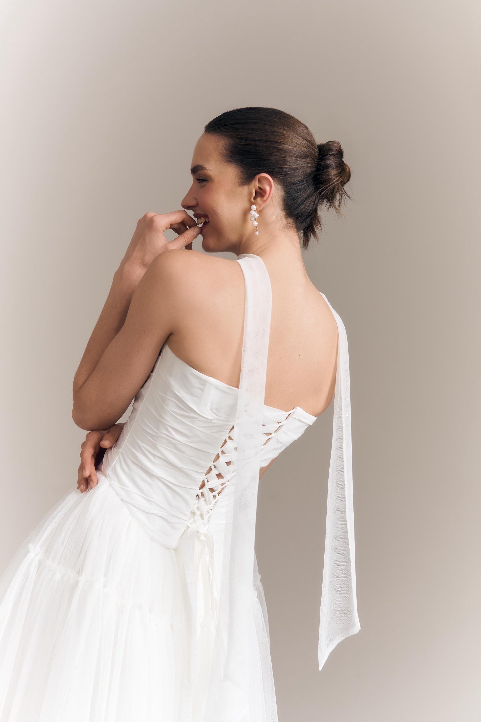 Wedding Corset and Tulle Skirt Set: Basque Waist, Taffeta & Tulle