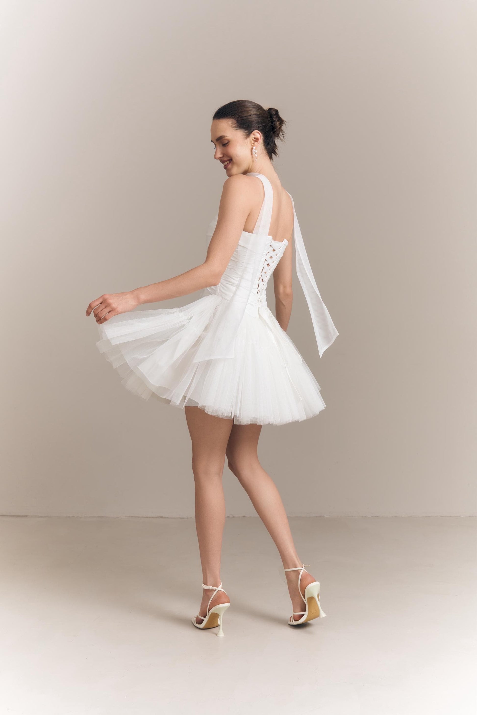 Wedding Corset and Tulle Skirt Set: Basque Waist, Taffeta & Tulle