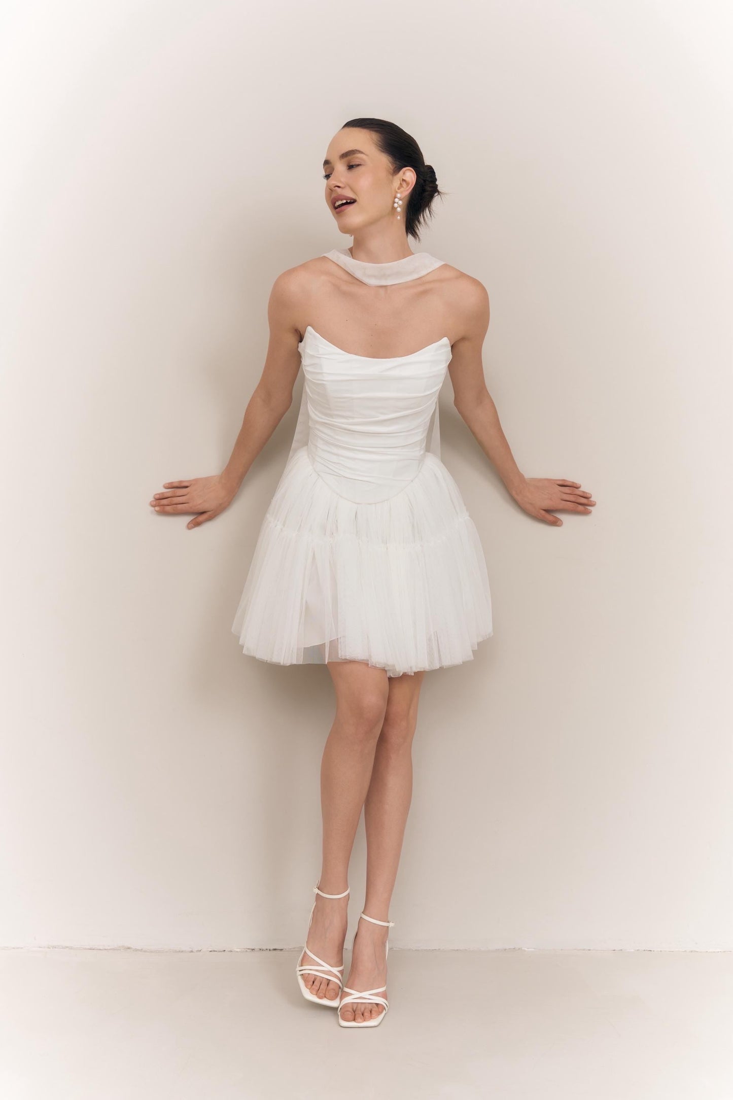 Wedding Corset and Tulle Skirt Set: Basque Waist, Taffeta & Tulle