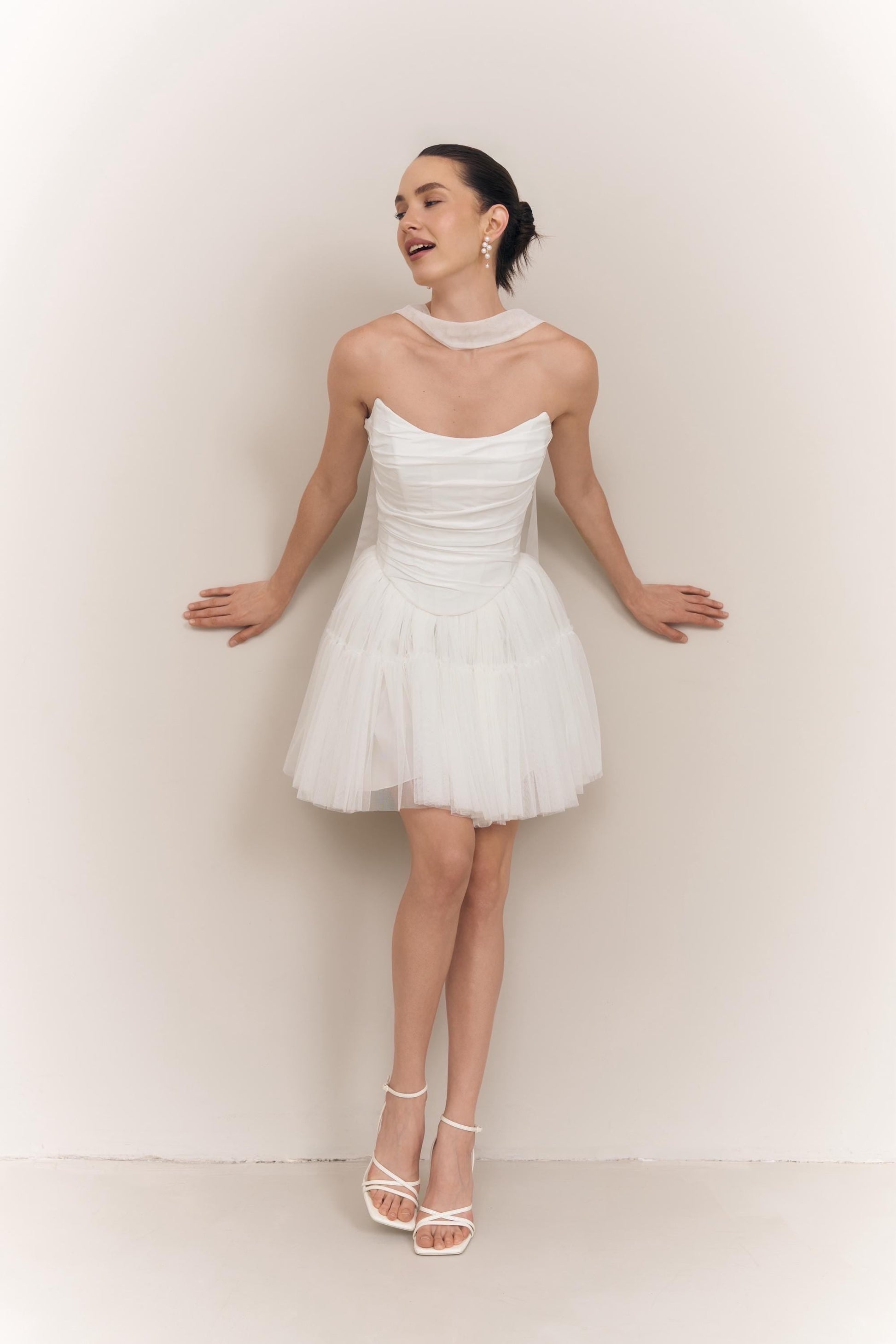 Wedding Corset and Tulle Skirt Set: Basque Waist, Taffeta & Tulle