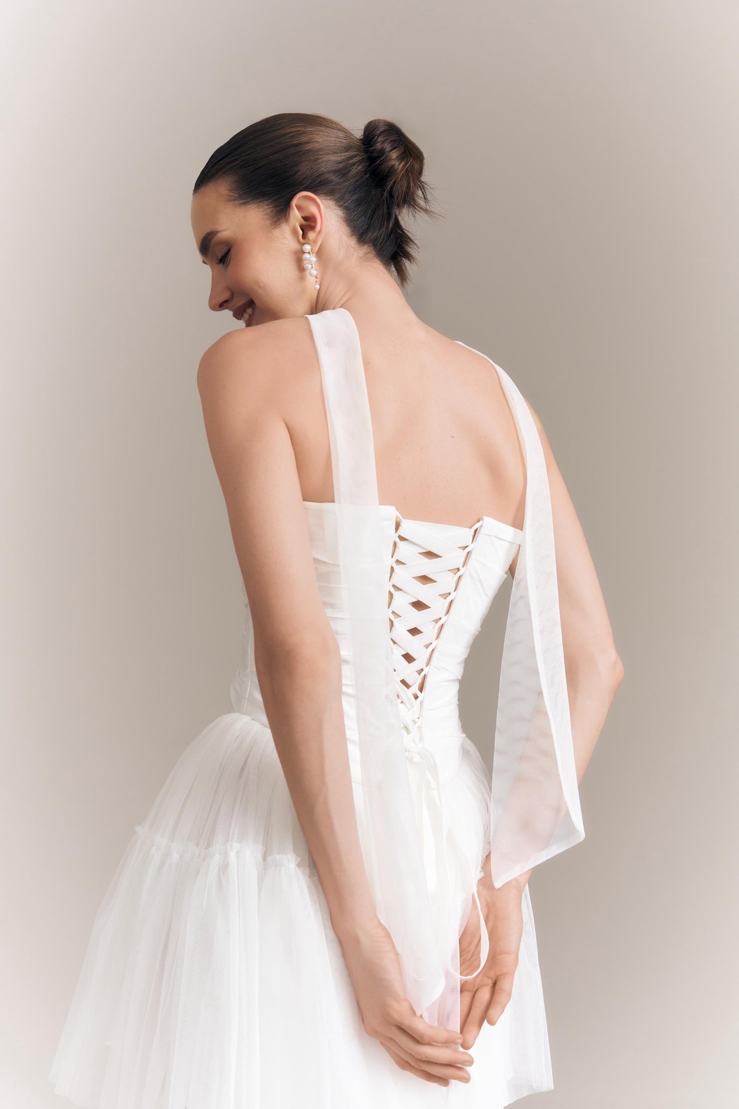 Wedding Corset and Tulle Skirt Set: Basque Waist, Taffeta & Tulle