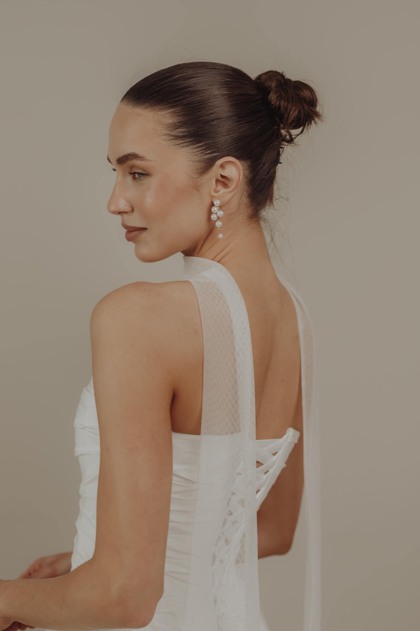 Set wedding corset and skirt, Minimalist Wedding Dress, Simple Wedding Dress, Sharf Neck wedding dress, Basques Waist Corset, Collette Set