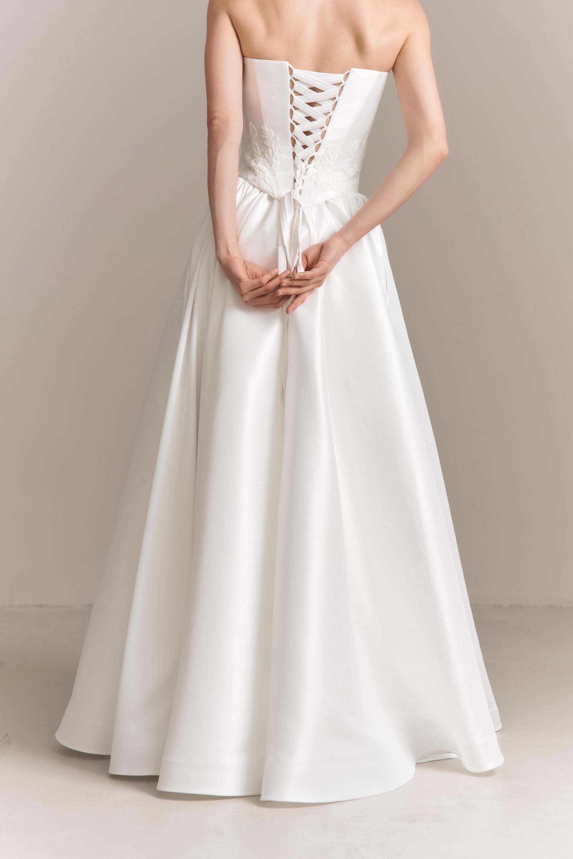 Hydrangea Lace Bridal Corset and Mikado Skirt Set: Modern Wedding Separates