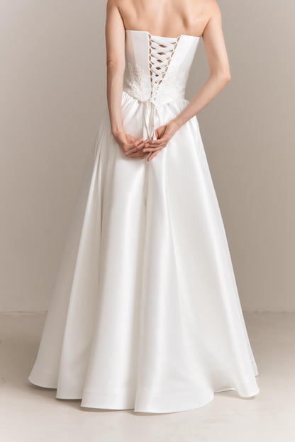 Hydrangea Lace Bridal Corset and Mikado Skirt Set: Modern Wedding Separates