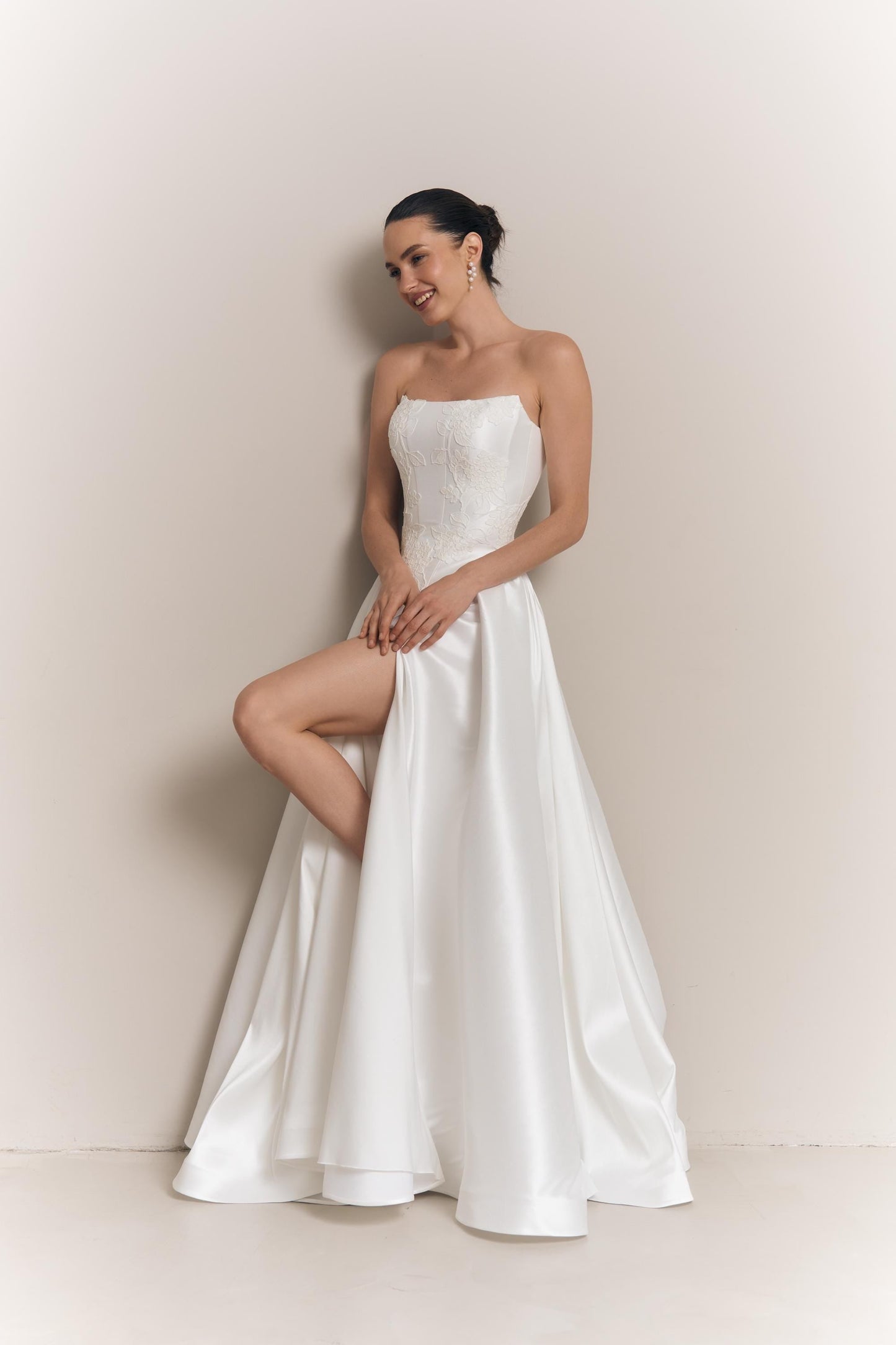 Hydrangea Lace Bridal Corset and Mikado Skirt Set: Modern Wedding Separates