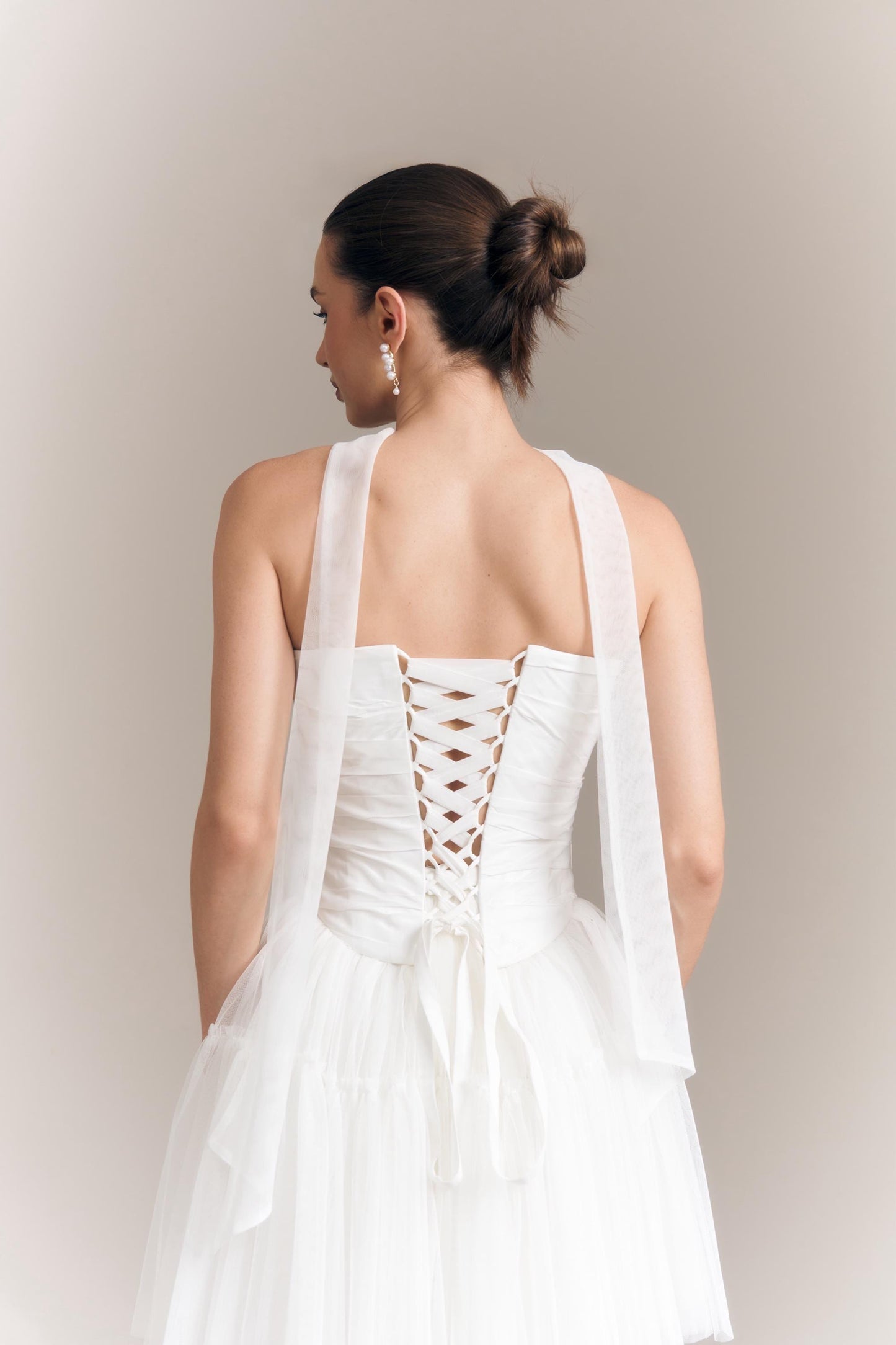 Wedding Corset and Tulle Skirt Set: Basque Waist, Taffeta & Tulle