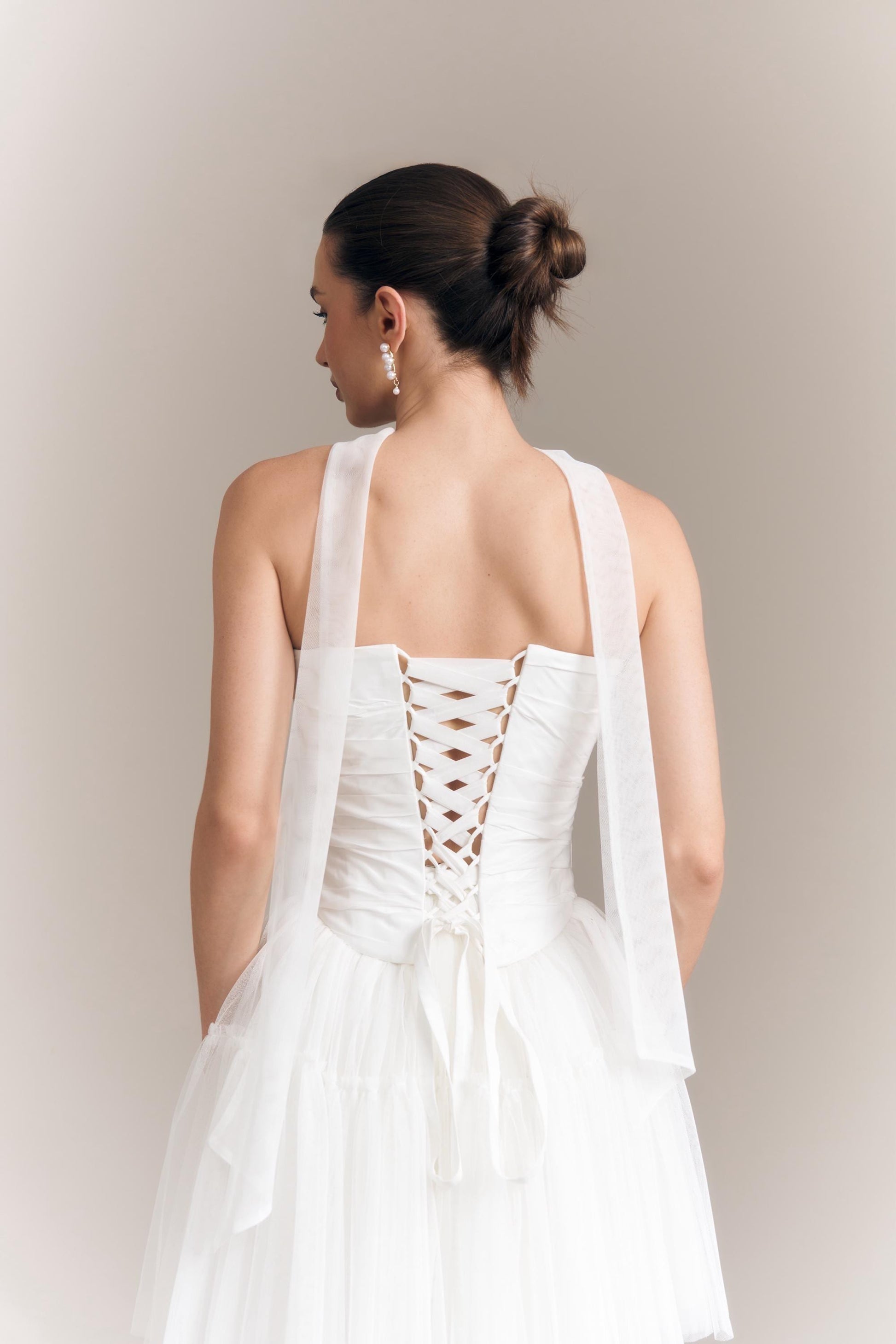 Wedding Corset and Tulle Skirt Set: Basque Waist, Taffeta & Tulle