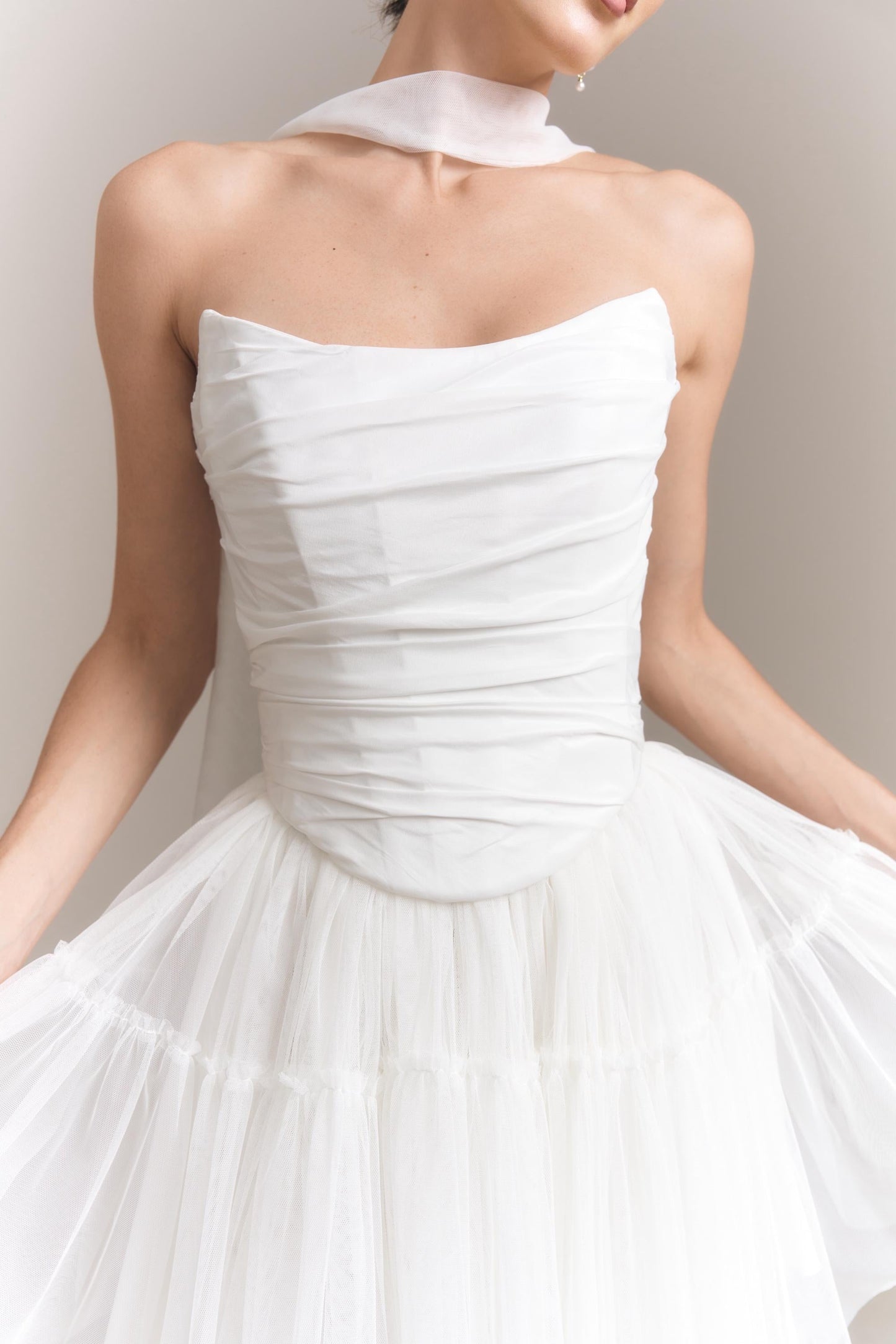 Wedding Corset and Tulle Skirt Set: Basque Waist, Taffeta & Tulle