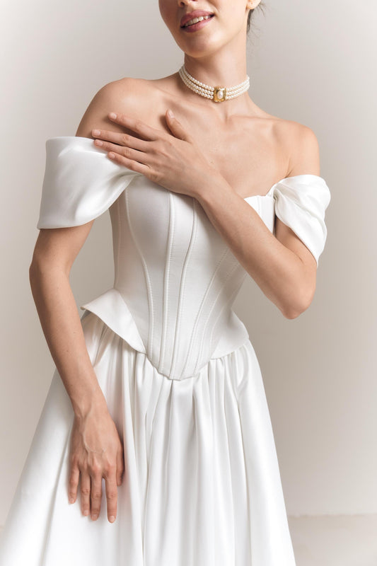 Mikado Wedding Separates: Basque Corset & A-Line Skirt