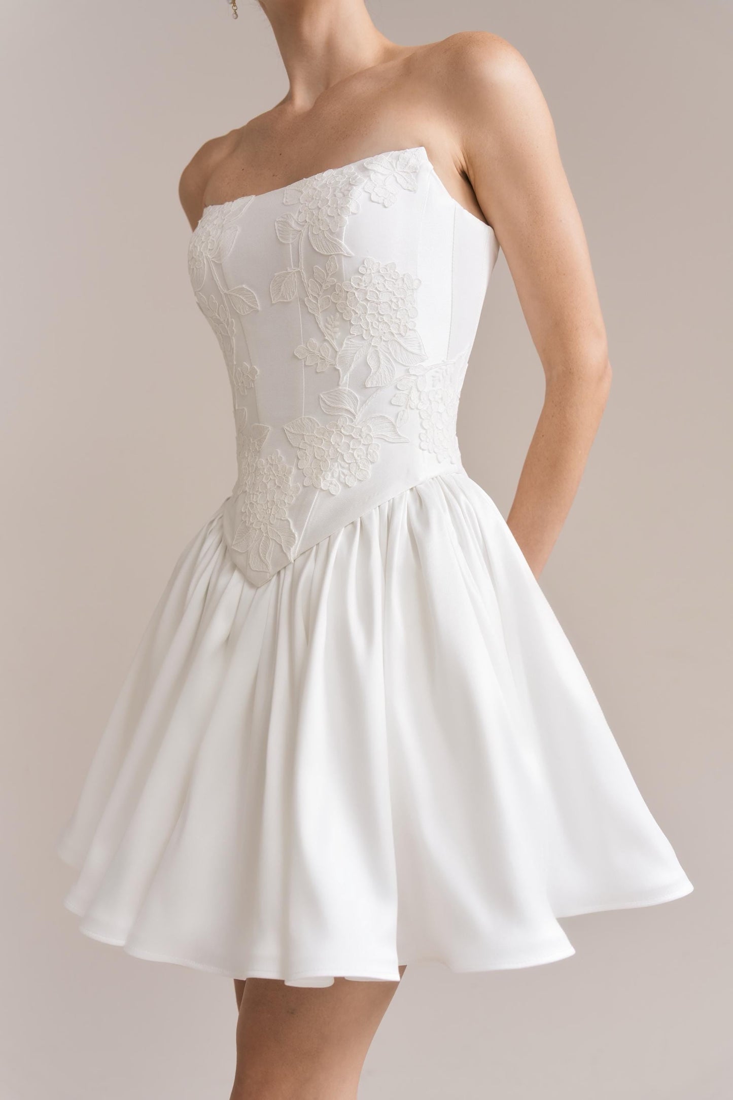 Bridal Corset & Mikado Skirt Set: Hydrangea Lace Wedding Separates