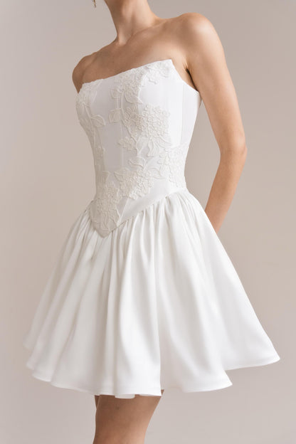 Bridal Corset & Mikado Skirt Set: Hydrangea Lace Wedding Separates